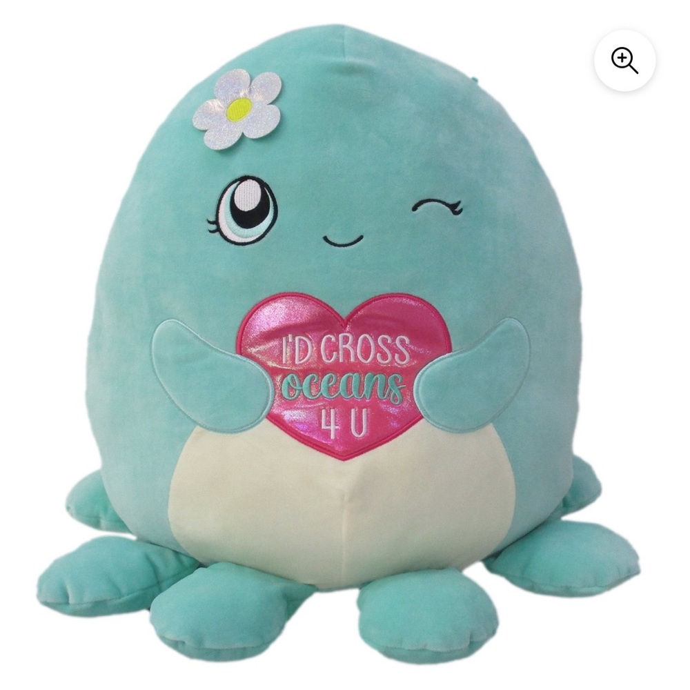 •NWT•Squishmallows Official Kellytoy Valentines Squad ‘22- Olina the Octopus 16”